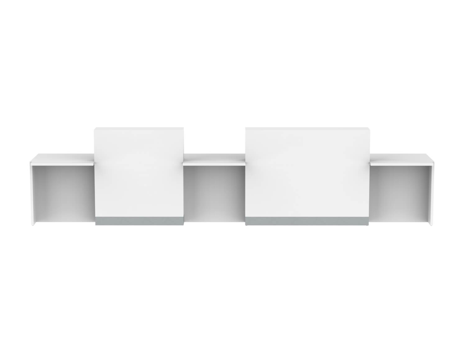 ORGANIC Straight Reception Desk w/Counter Top and Left Side RGB Light Panel, ADA Compliance