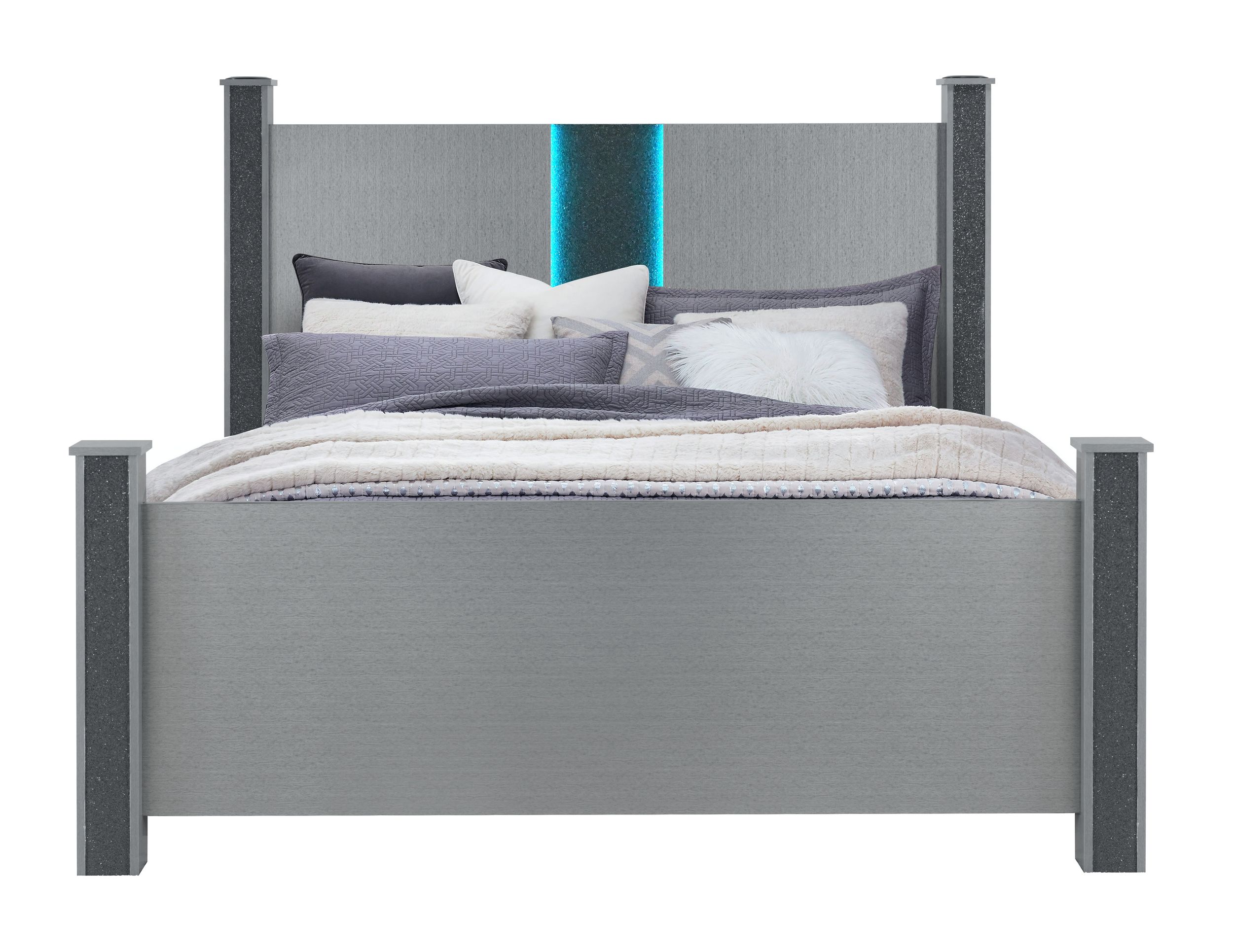 Logan King Size Poster Bed with LED and Speakers