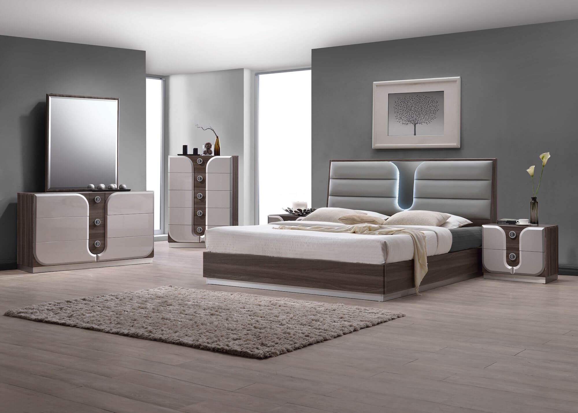 Milan Edinburgh Zebra Wood Grain 4-Piece King