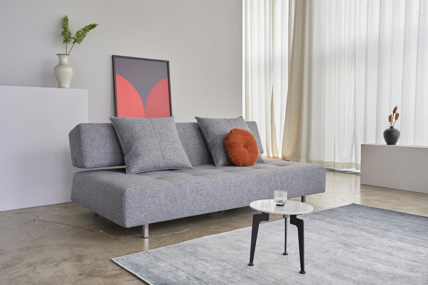 Long Horn Deluxe Excess Fabric Sofa Bed