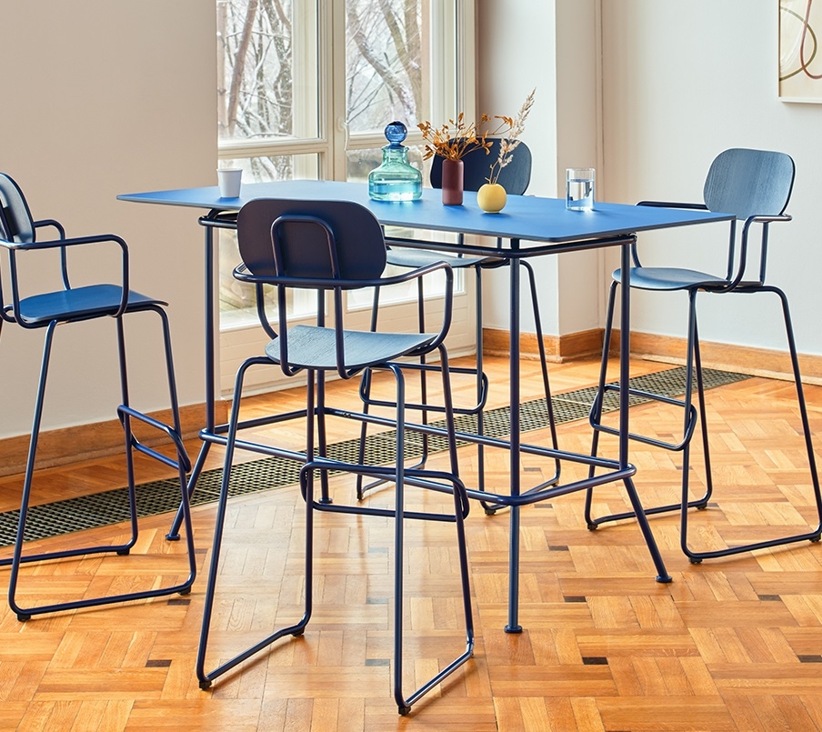 New School MDF/Metal Rectangular Meeting High Table