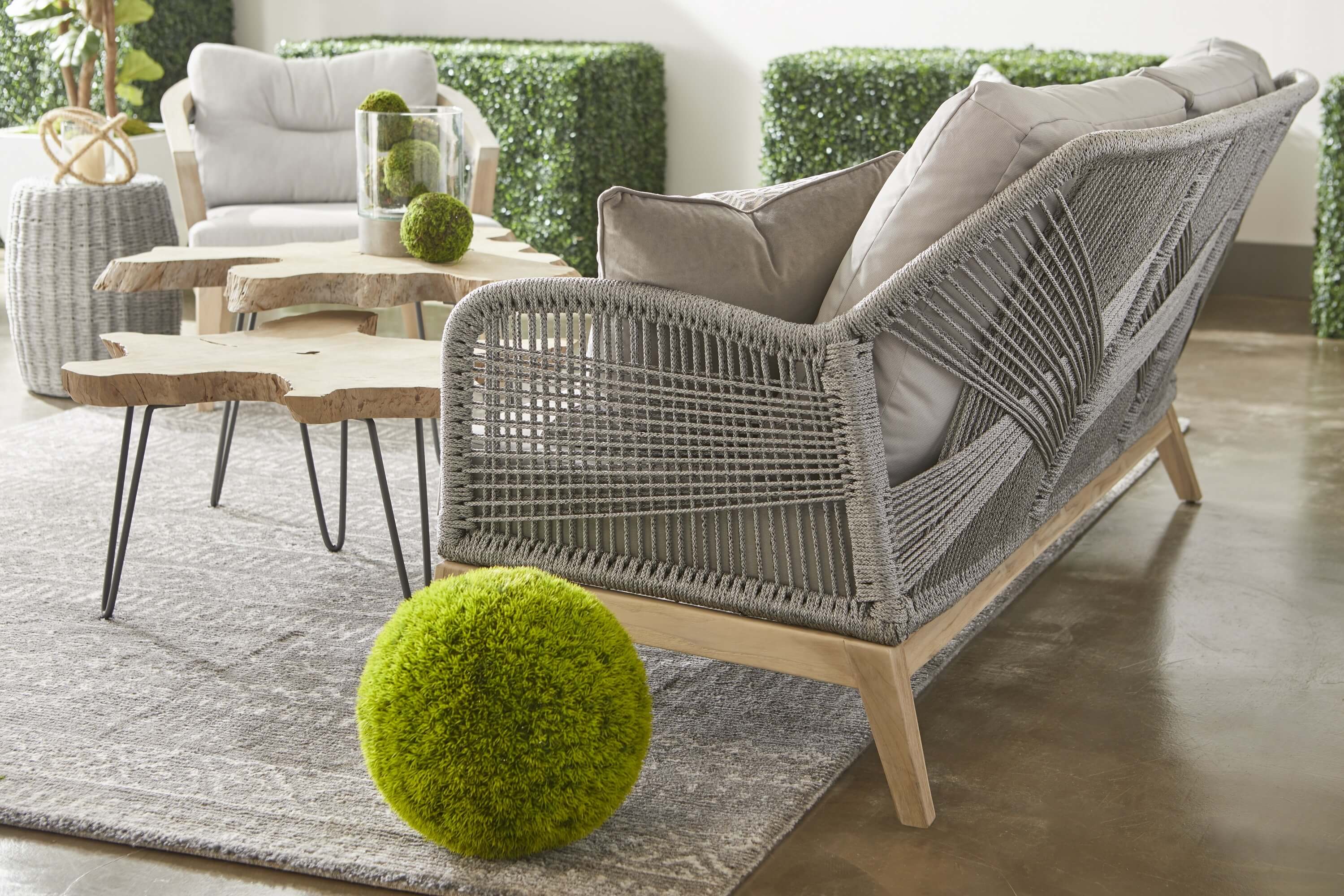 Loom Outdoor Rope/Fabric/Wood 79" Sofa