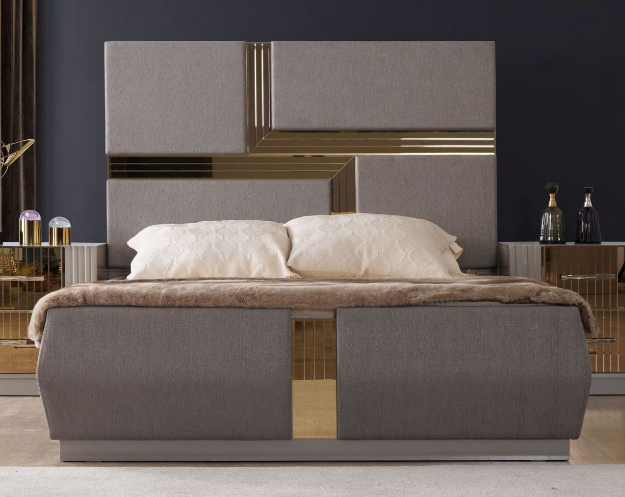 Lorenzo Fabric Upholstered King Size Bed