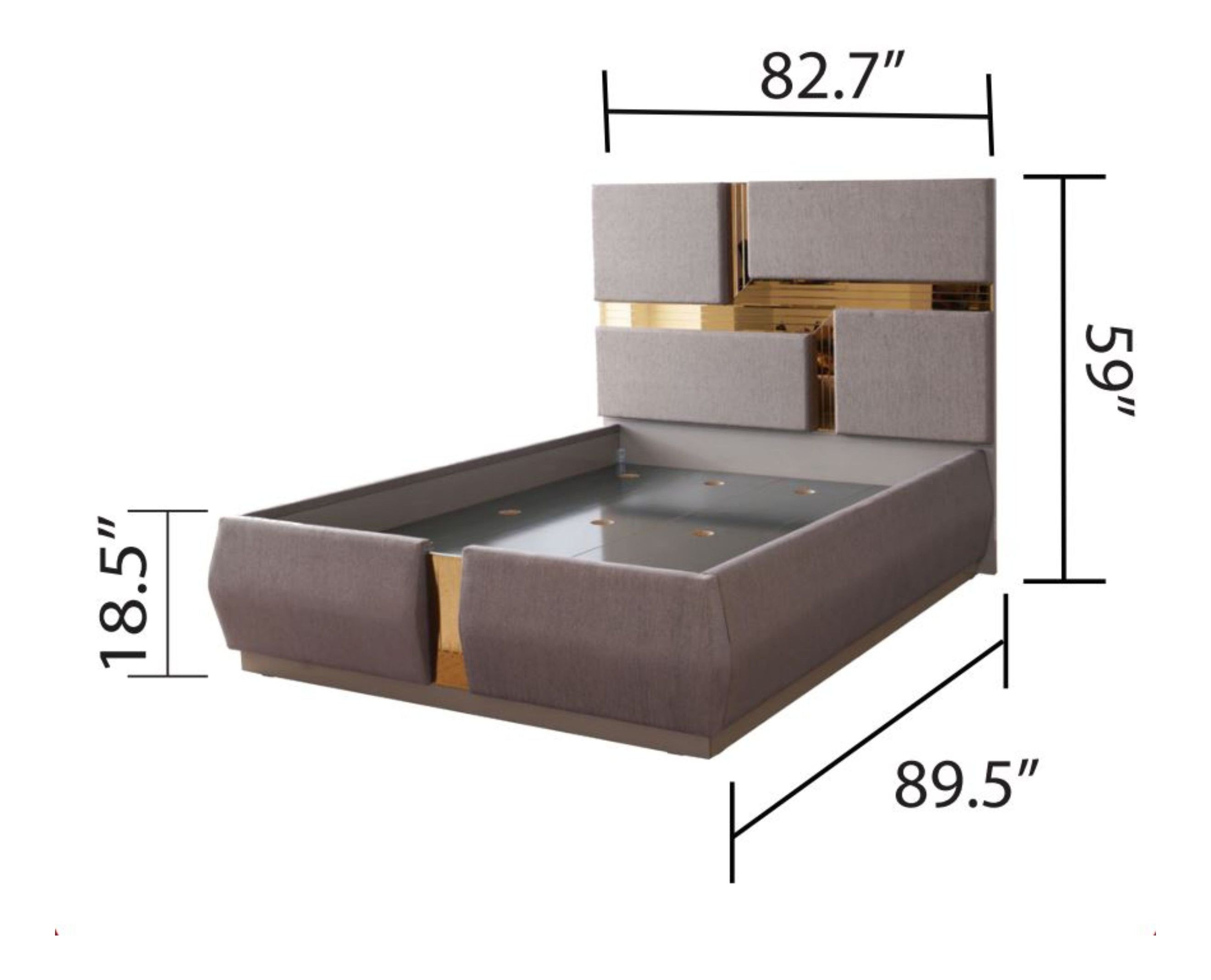 Lorenzo Fabric Upholstered King Size Bed