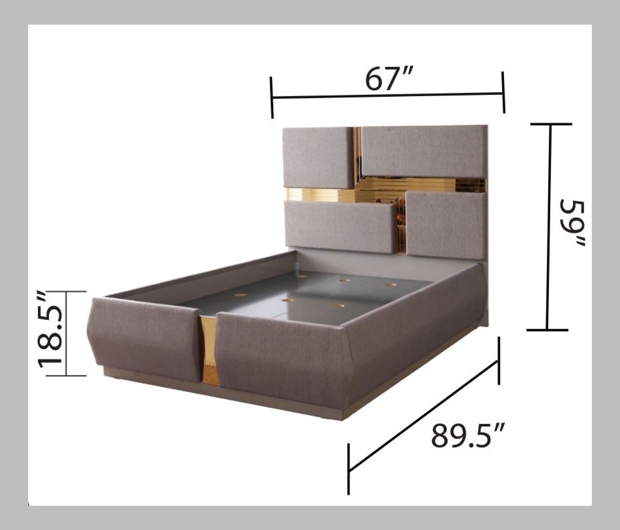 Lorenzo Fabric Upholstered Queen Size Bed