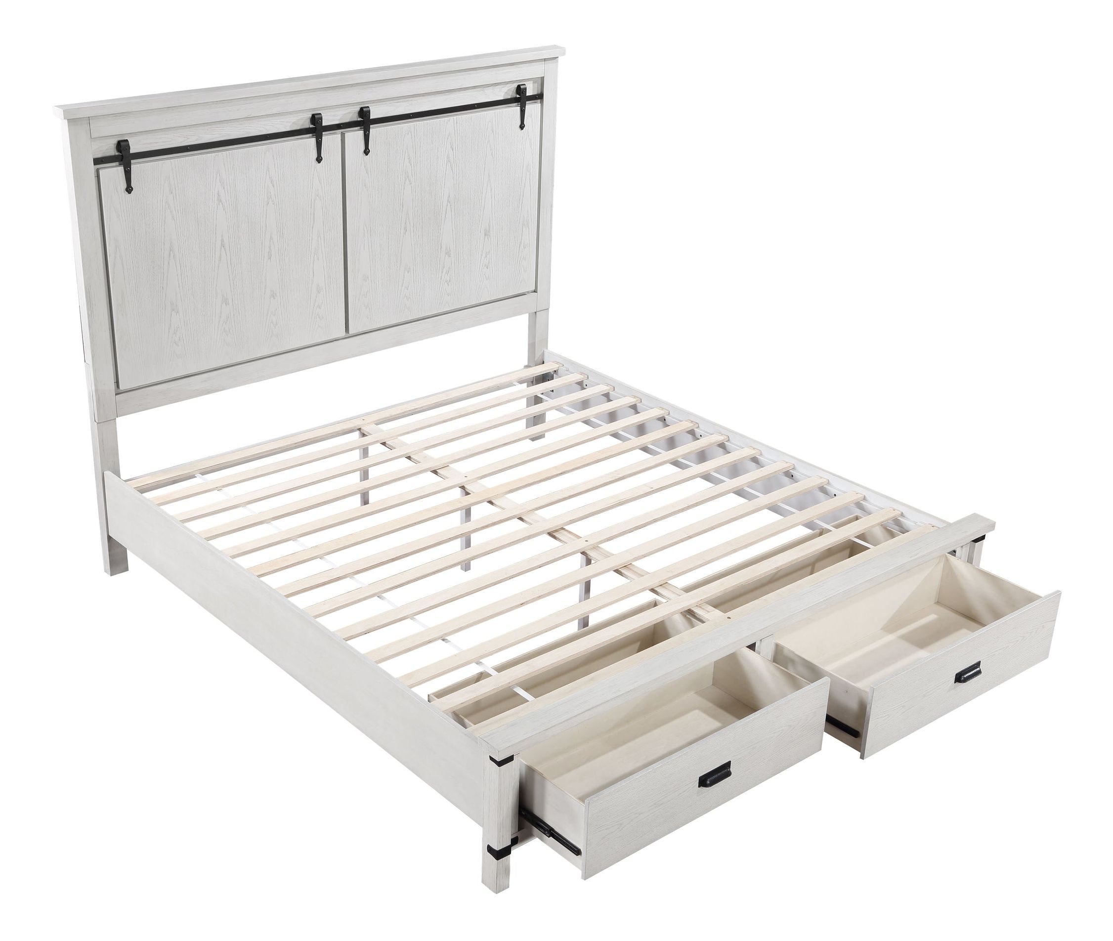 Loretta Wood Veneer King Size Bed with Storage Drawers
