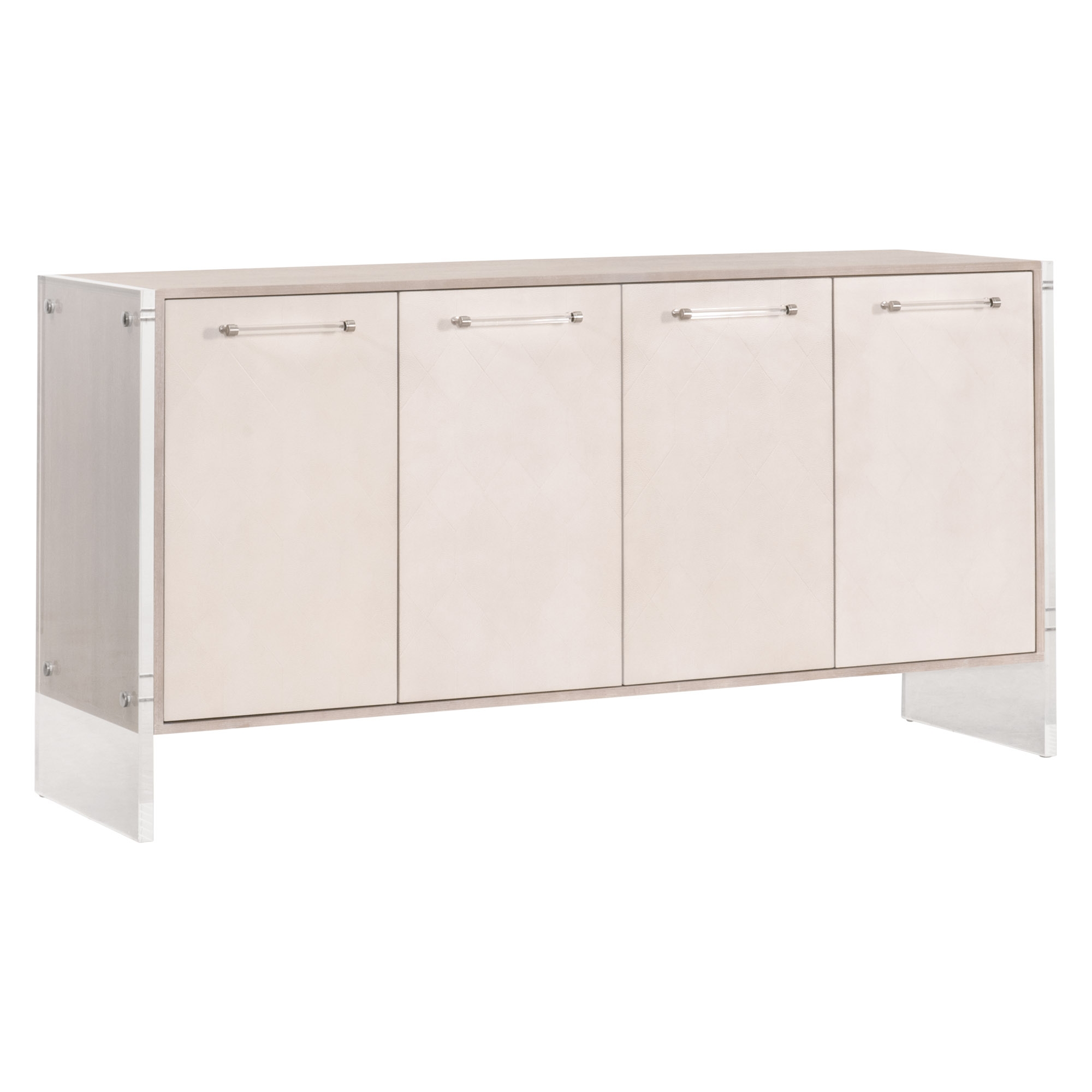 Lorin Shagreen Wood/Acrylic/Metal Media Sideboard w/4 Doors