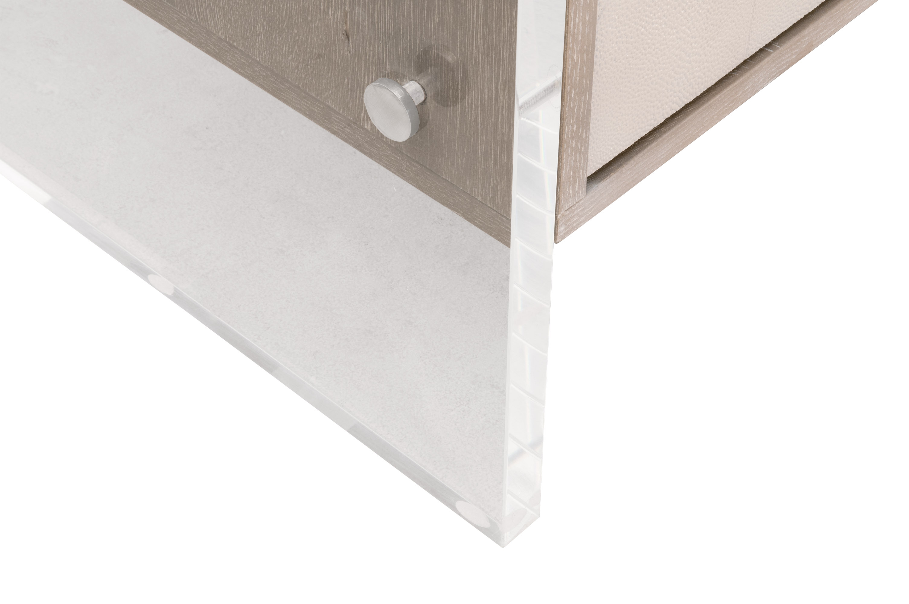 Lorin Shagreen Wood/Acrylic/Metal Media Sideboard w/4 Doors