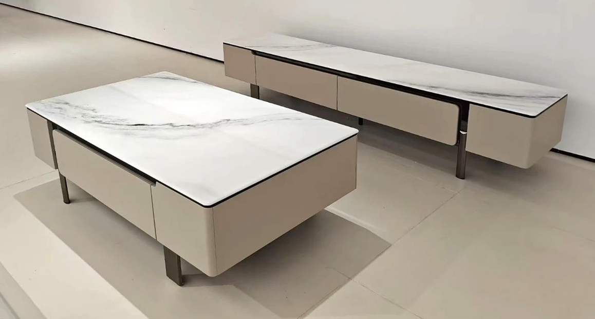 Lotus Porcelain Top TV Sideboard with 3 Soft Close Drawers