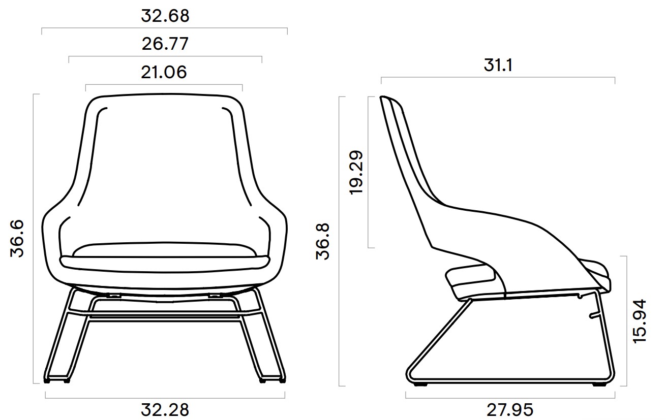 Sandie Office Lounge Chair w/Wire Steel Frame