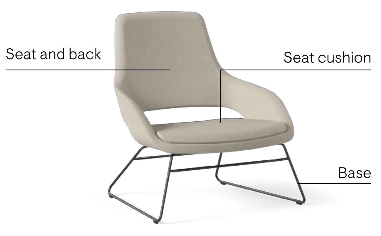 Sandie Office Lounge Chair w/Wire Steel Frame