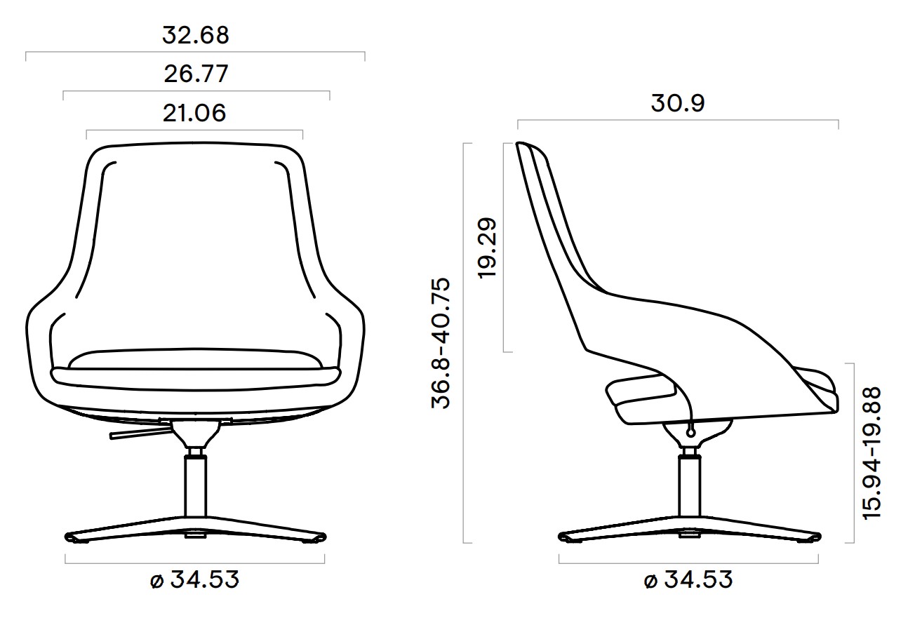 Sandie Low-Back Swivel Adjustable Lounge Chair