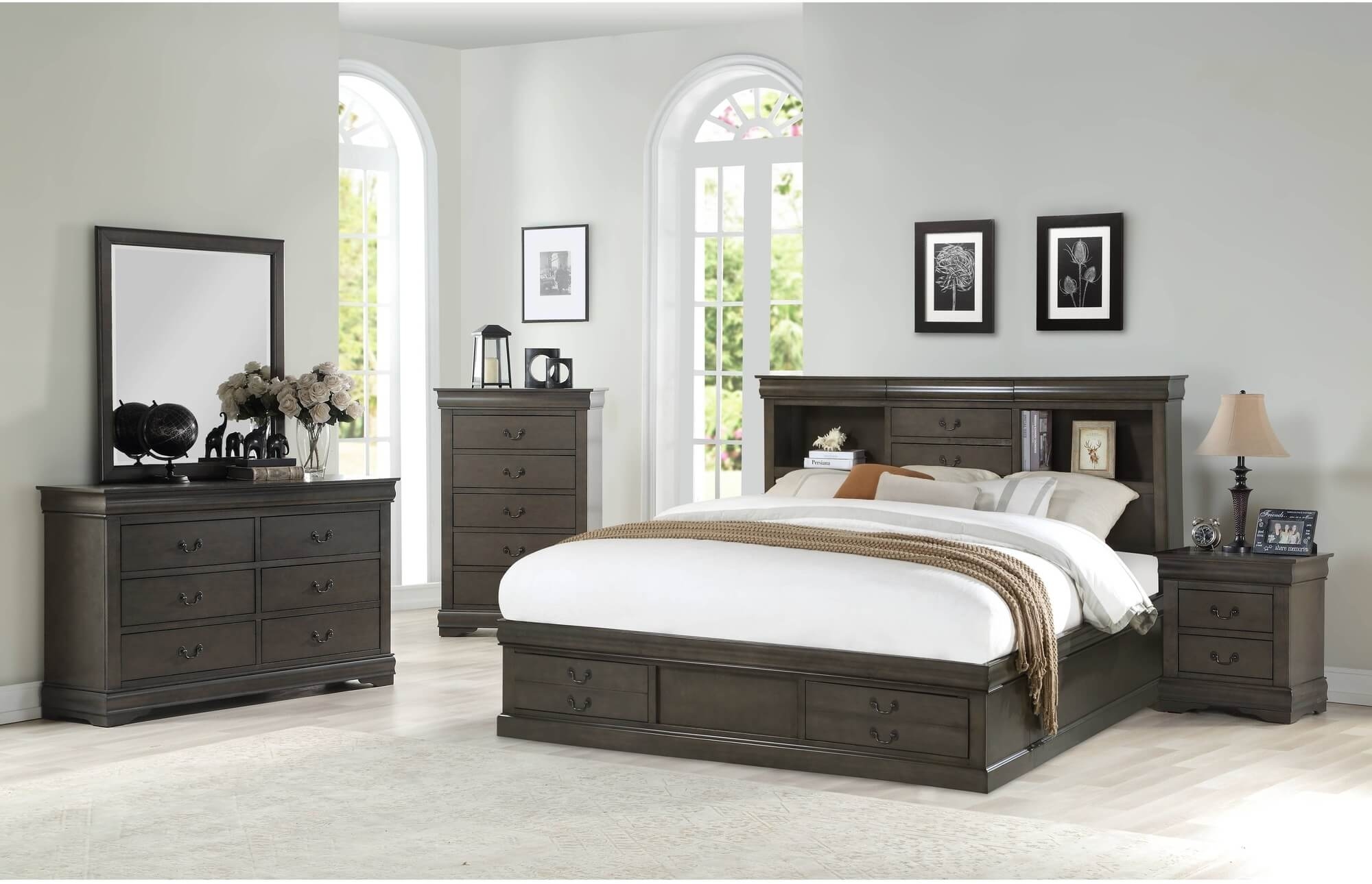 Louis Philippe III Storage Bedroom Set