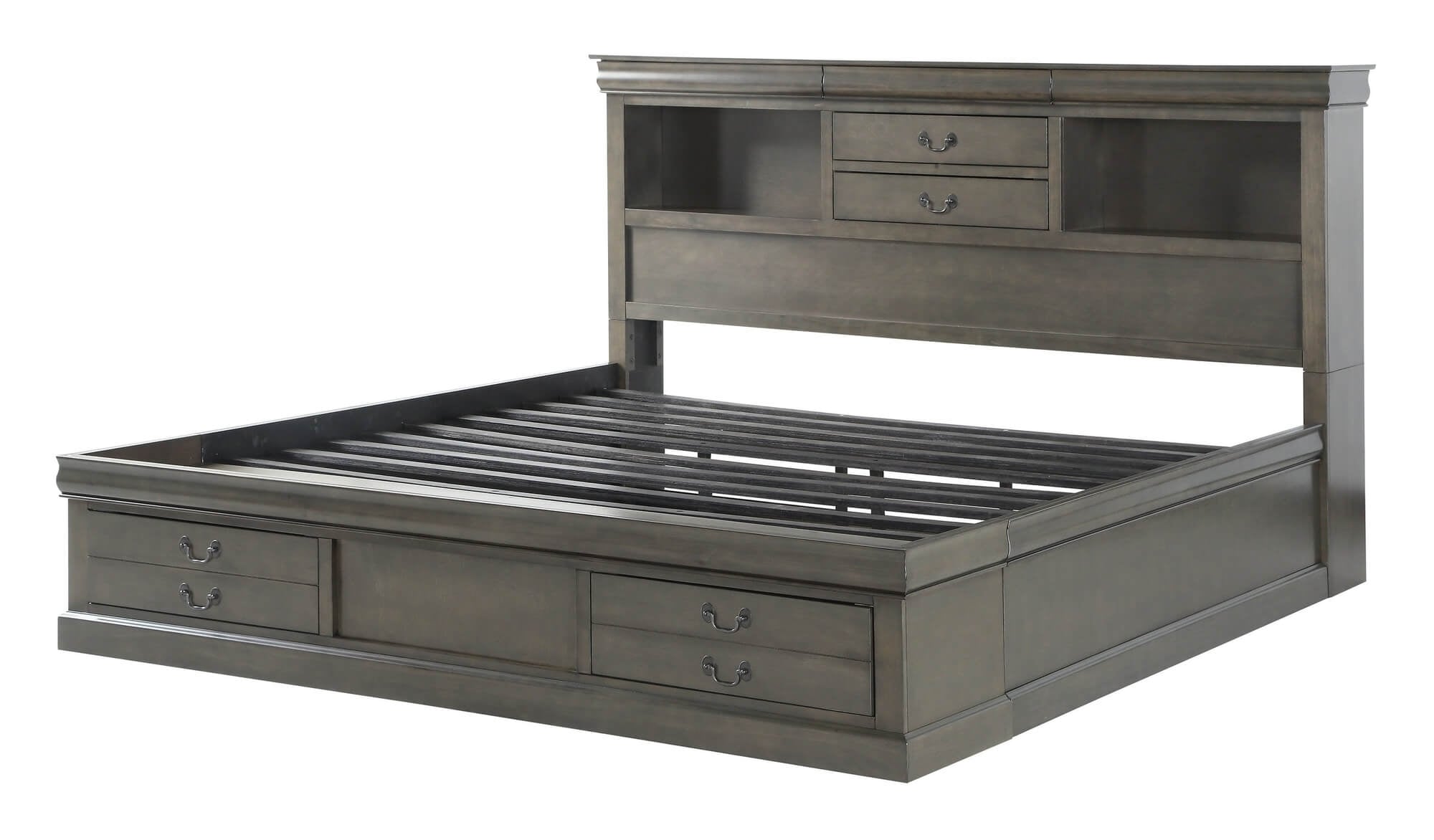 Louis Philippe III Storage Bed, Queen Size