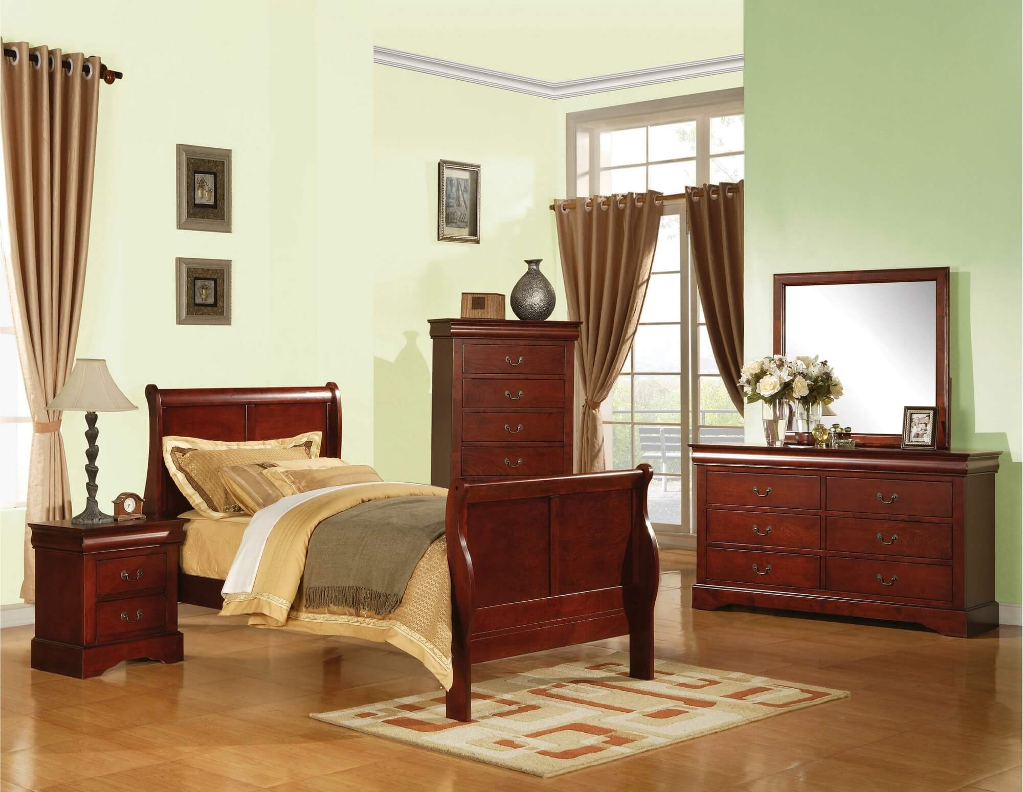 Louis Philippe III Youth Sleigh Bedroom Set