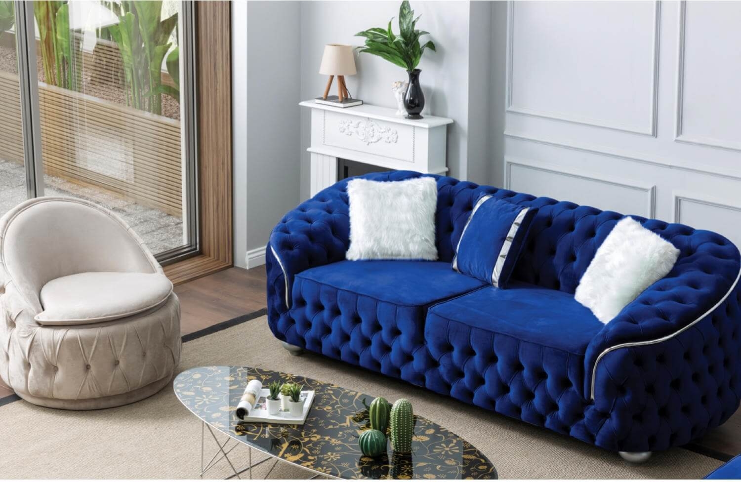 Bursa Tufted Velvet Living Room Set