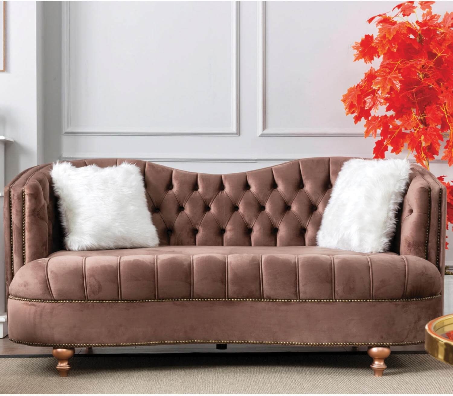Happy Tufted Velvet Loveseat