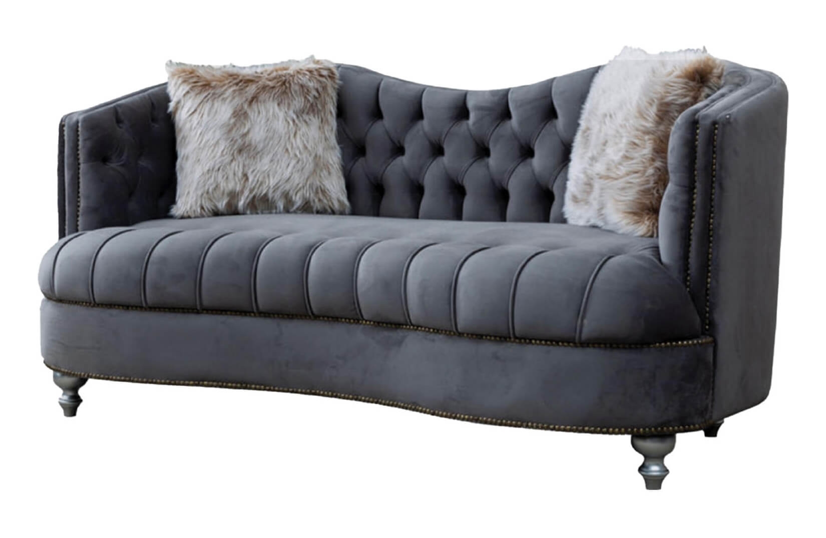 Happy Tufted Velvet Loveseat