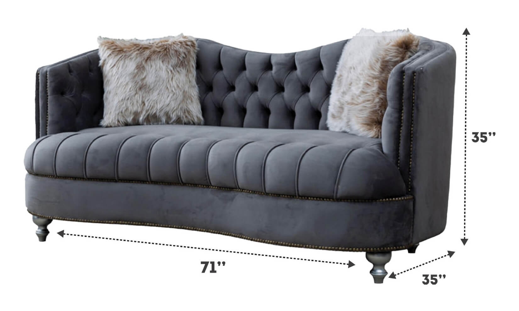 Happy Tufted Velvet Loveseat