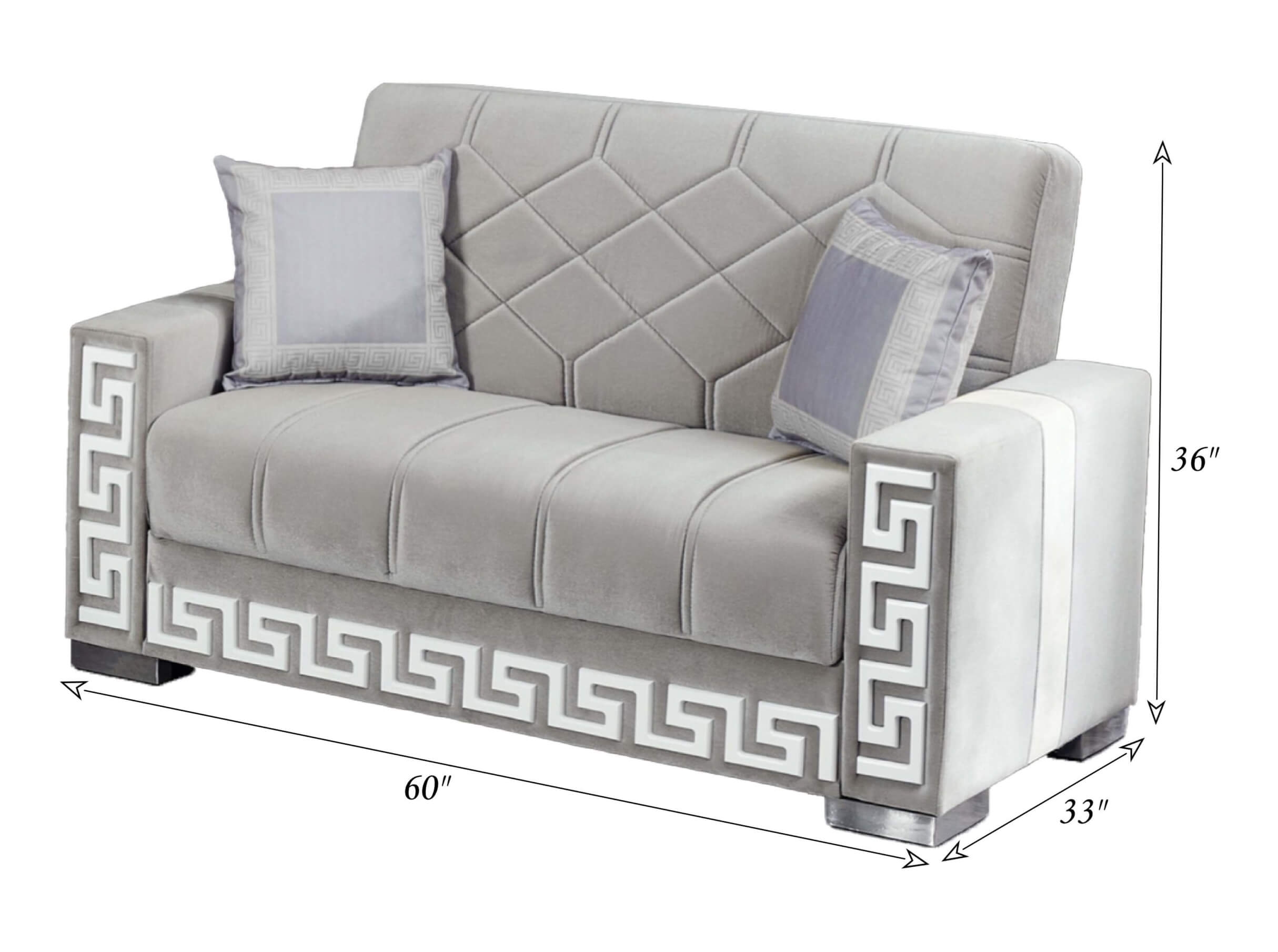 Queens Fabric Storage Sleeper Loveseat