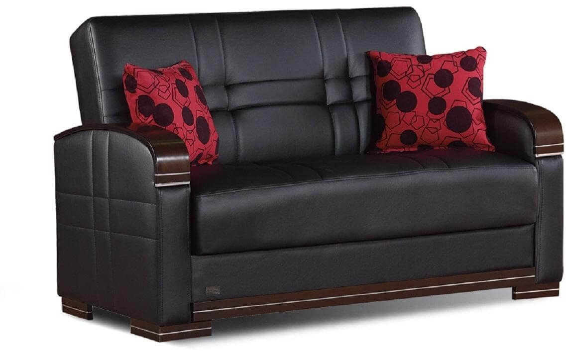 Bronx Bonded Leather Storage Loveseat
