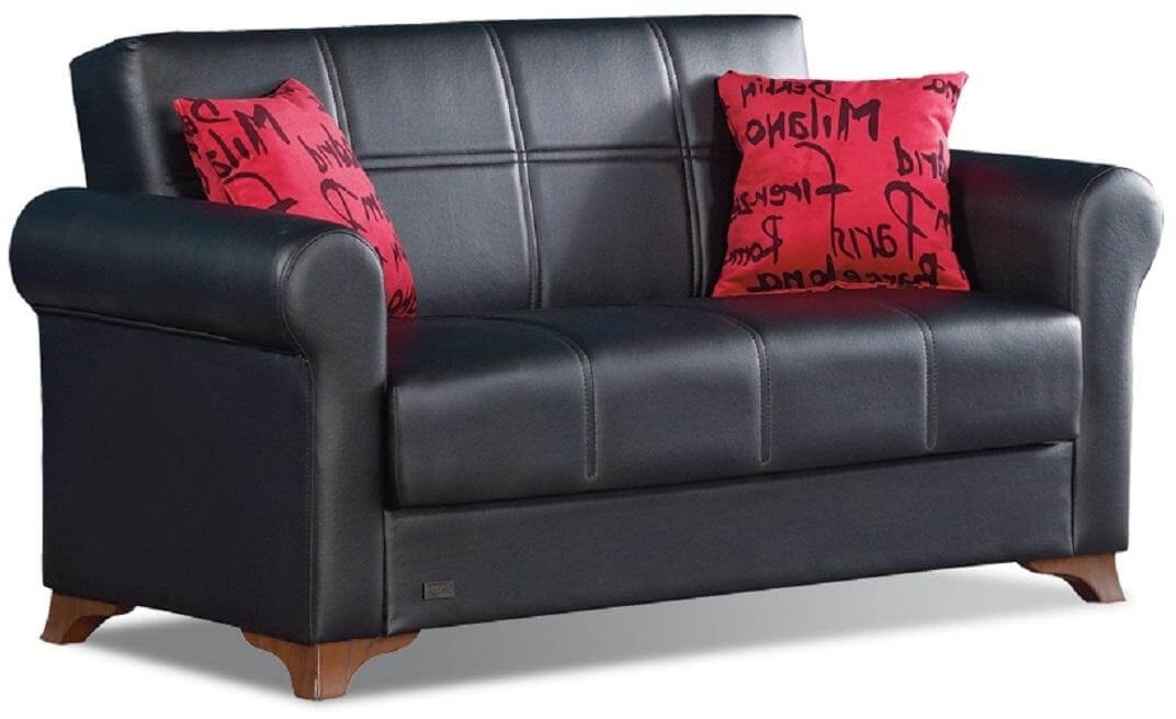 Harlem Bonded Leather Storage Loveseat