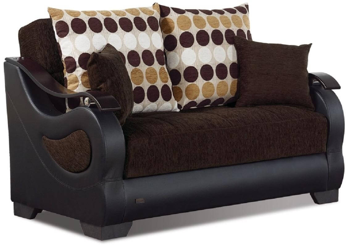 Illinois Microfiber/Vinyl Storage Loveseat