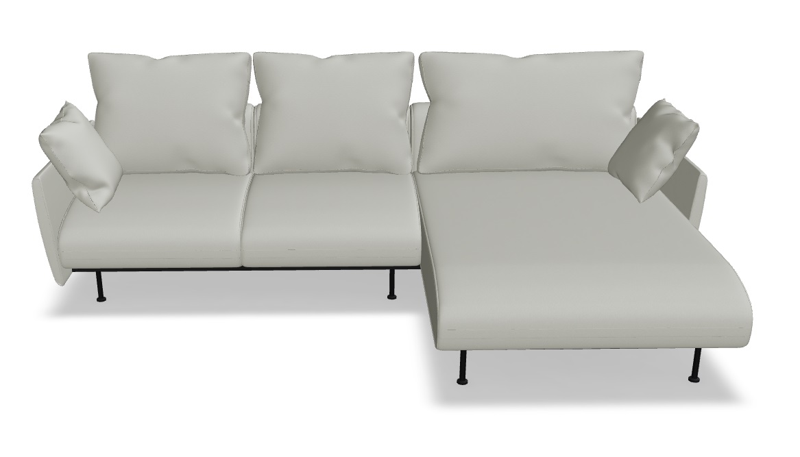 Lotus 111" Office Lounge Sofa w/Right Chaise Facing