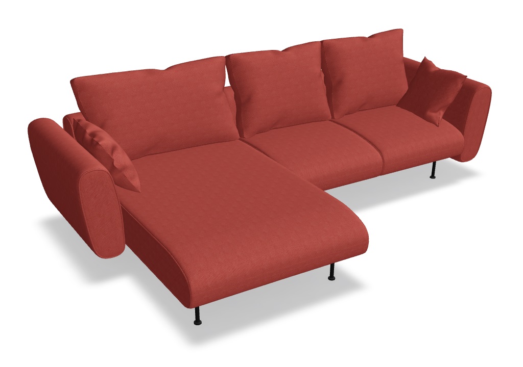 Lotus 111-inch Office Lounge Sofa w/Left Chaise Facing