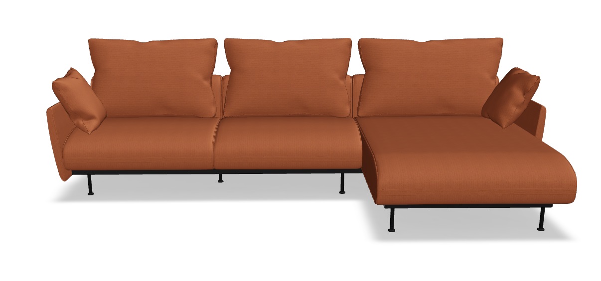 Lotus 126" Office Lounge Sofa w/Right Chaise Facing