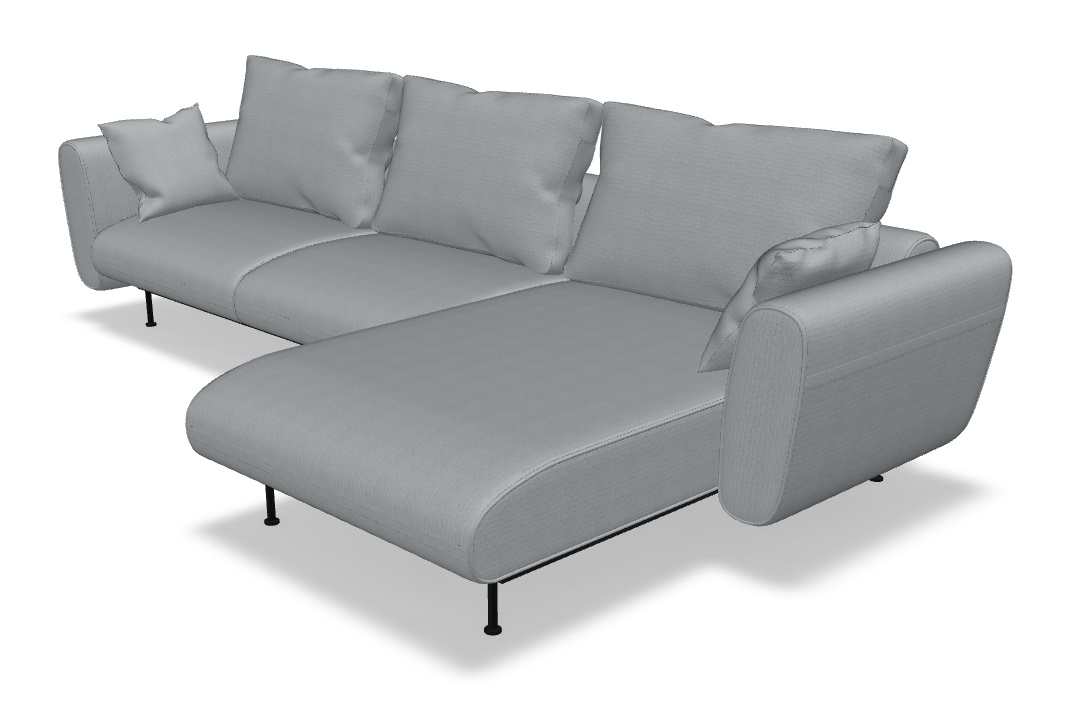 Lotus 126" Office Lounge Sofa w/Right Chaise Facing