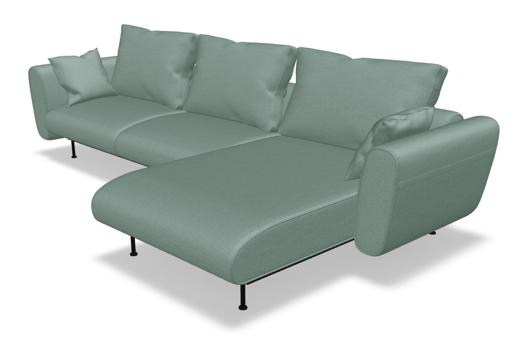 Lotus 126" Office Lounge Sofa w/Right Chaise Facing