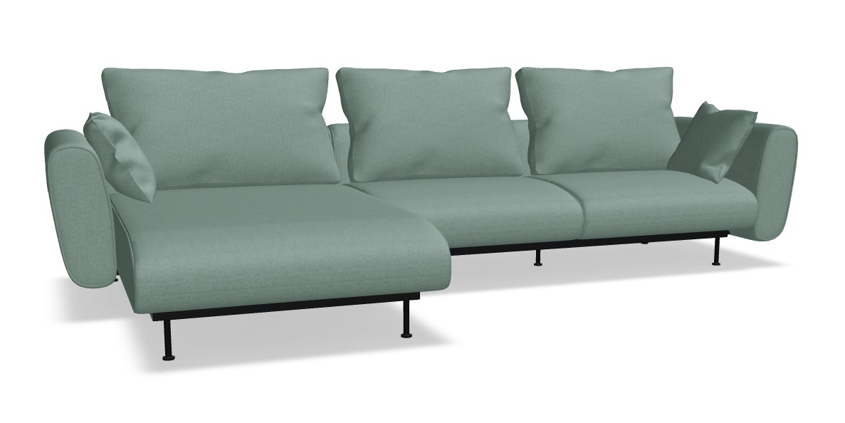 Lotus 126" Office Lounge Sofa w/Left Chaise Facing