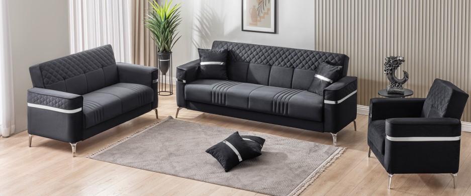Lucas Microfiber Convertible Living Room Set