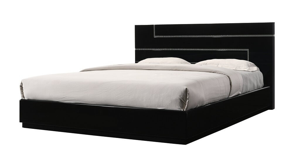 Lucca Modern Lacquer Queen Size Platform Bed