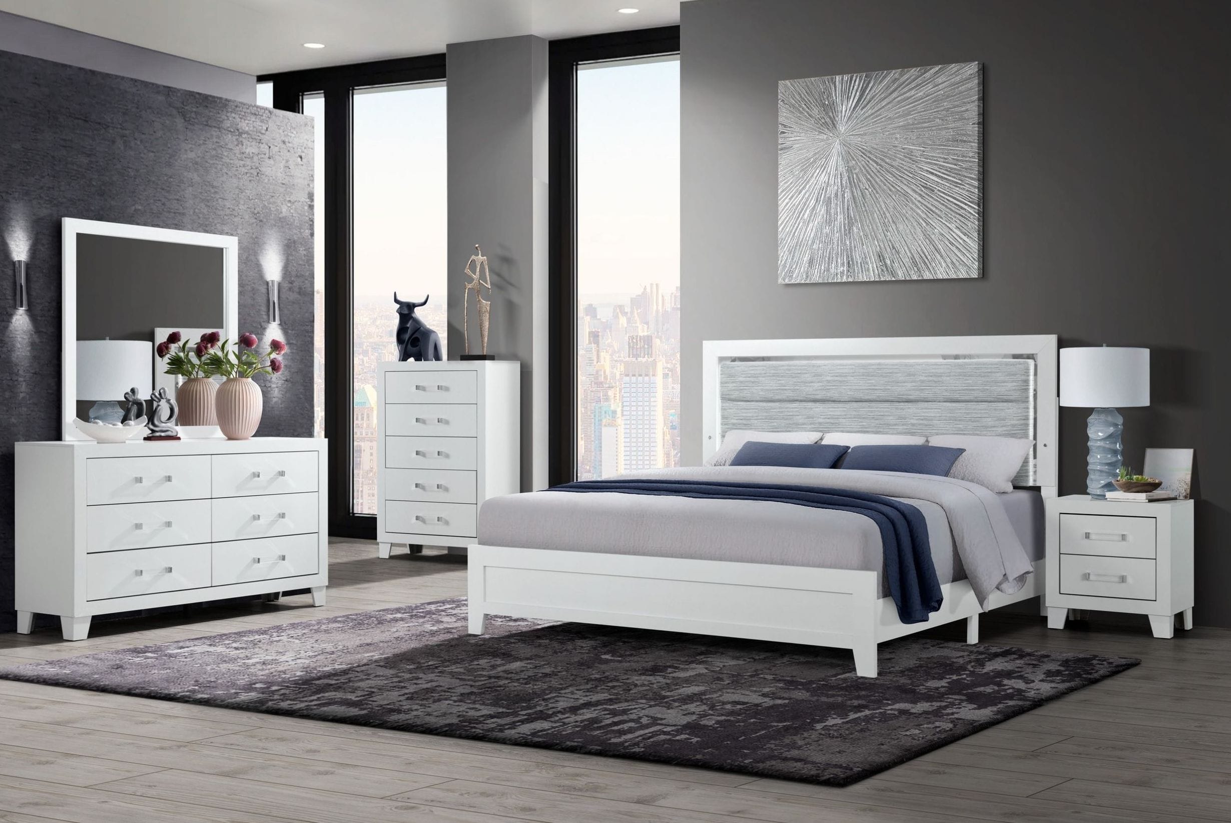Luccia Wood Nightstand w/2 Drawers
