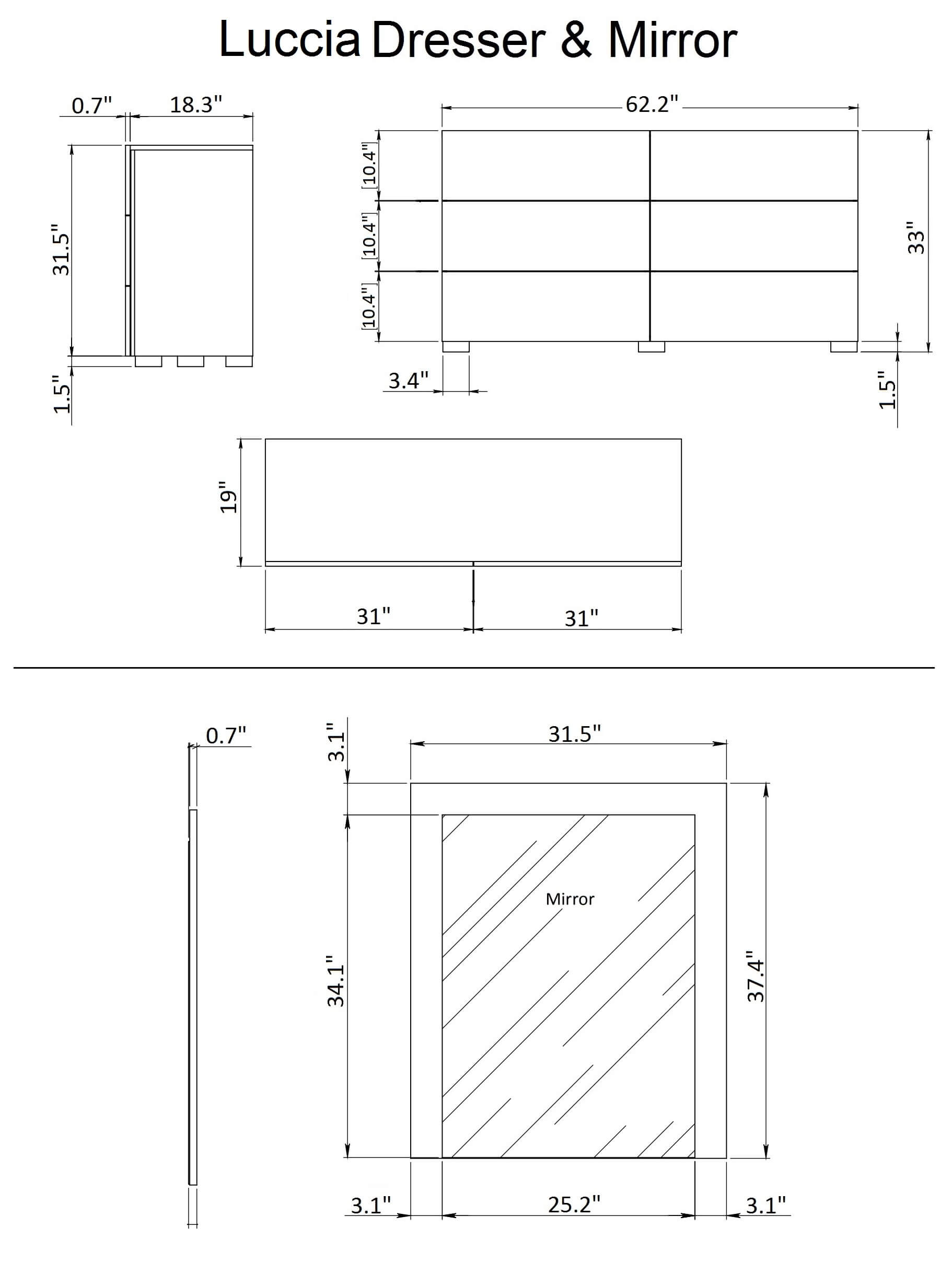 Luccia Premium Wood Veneer Mirror