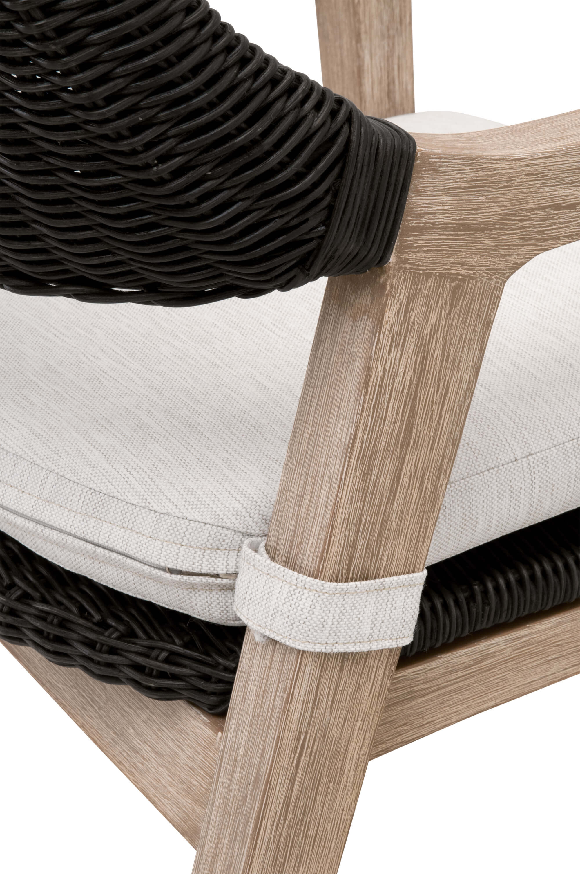 Lucia Wicker/Fabric/Wood Dining Arm Chair