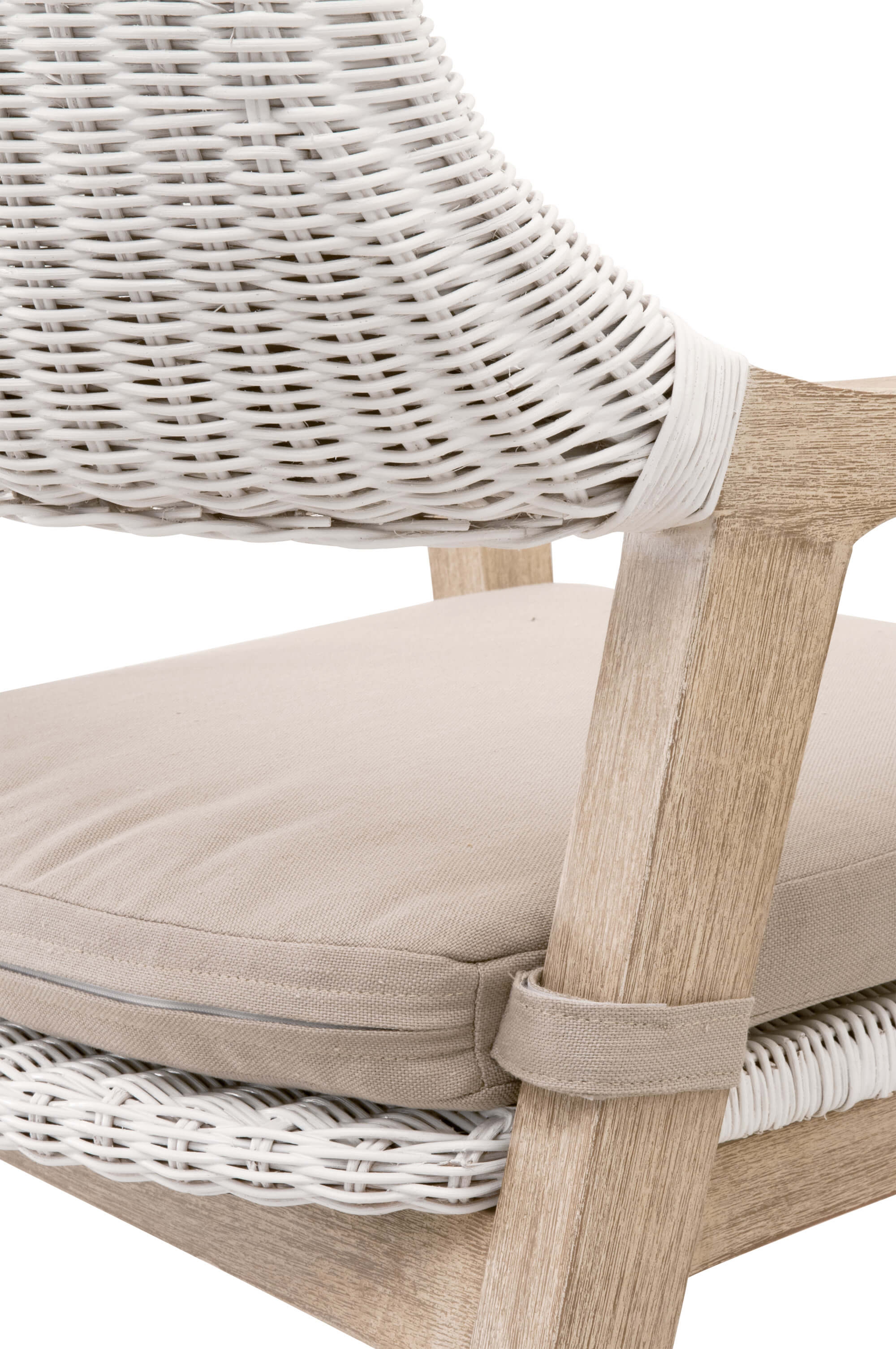 Lucia Wicker/Fabric/Wood Dining Arm Chair