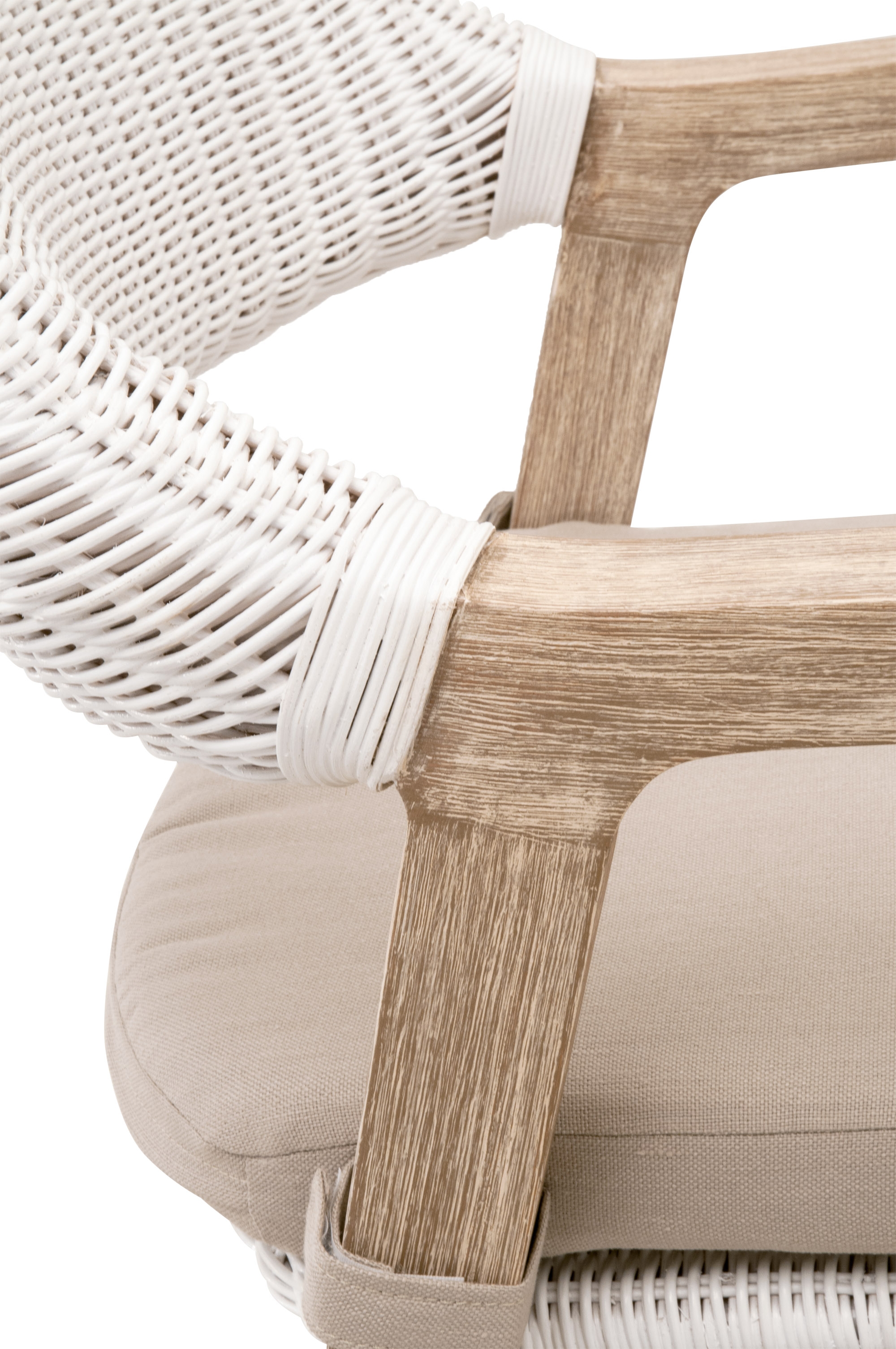 Lucia Wicker/Fabric/Wood Counter Stool