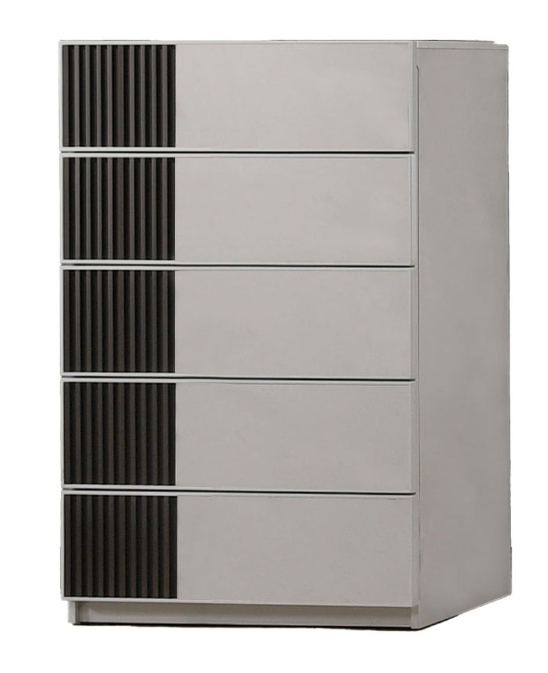 J and M Furniture Lucia Chest in Grey & Black Finish