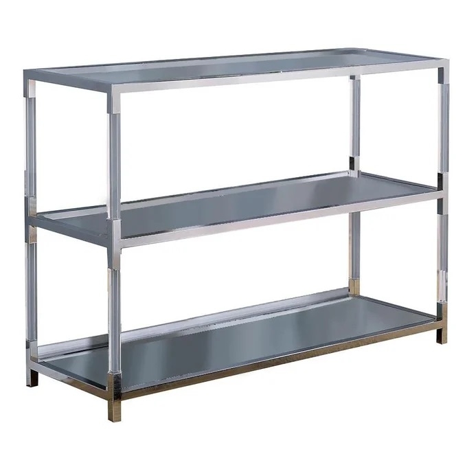 Ludvig Glass/Mirror/Metal Storage Coffee Table Set