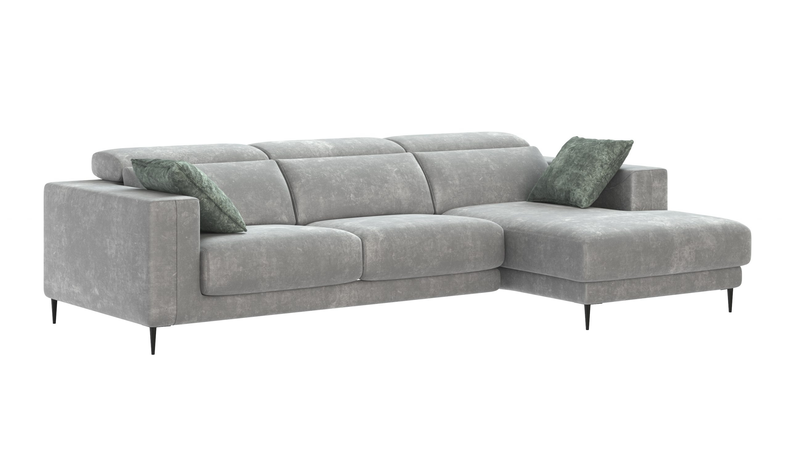Lugo Polyester Fabric Right Arm Chaise Facing Sectional Sofa