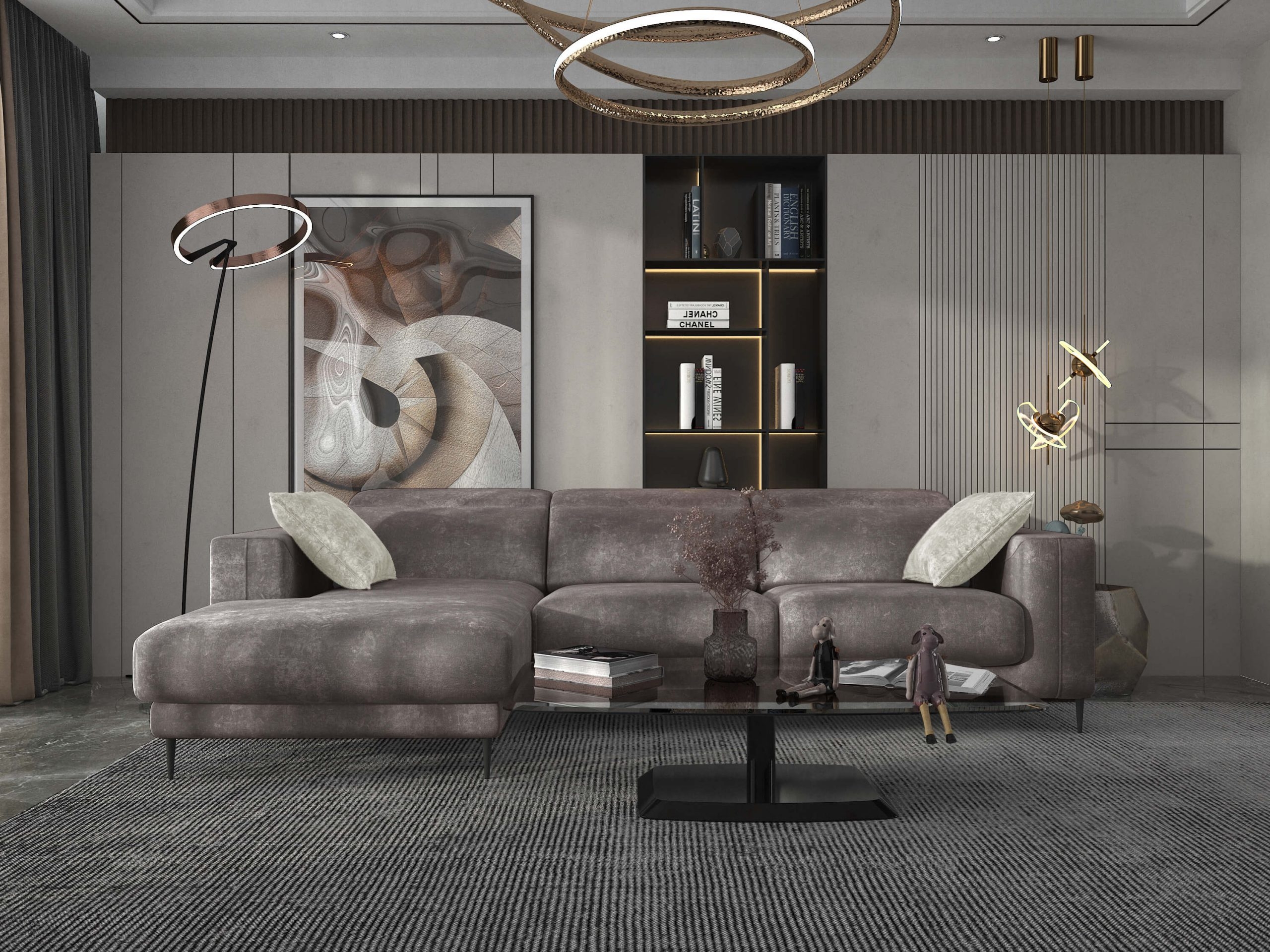 Lugo Modern Fabric Sectional Sofa