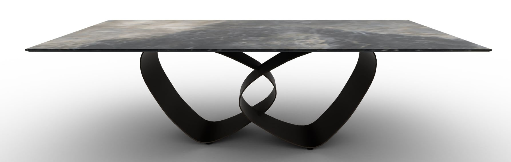 Breeze W98.4-inch Ceramic/Metal Customizable Rectangular Dining Table