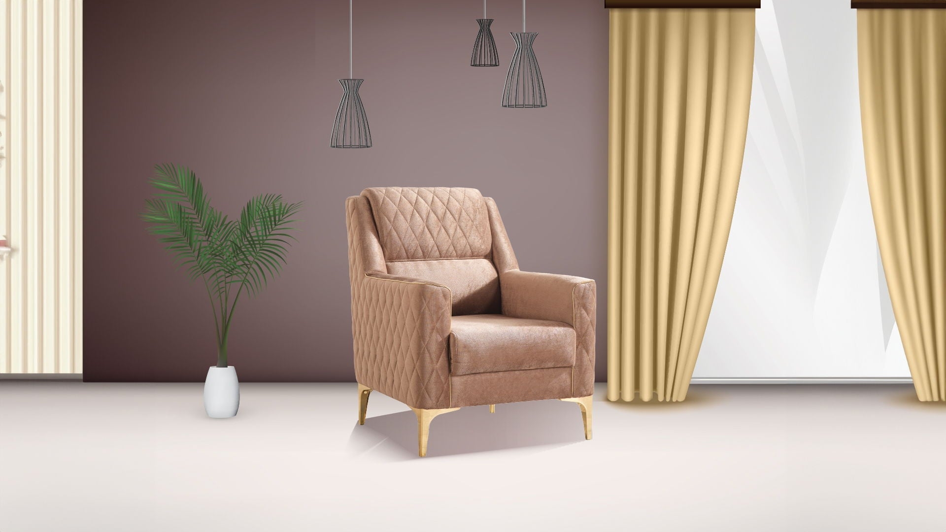 Luna Velvet Living Room Set