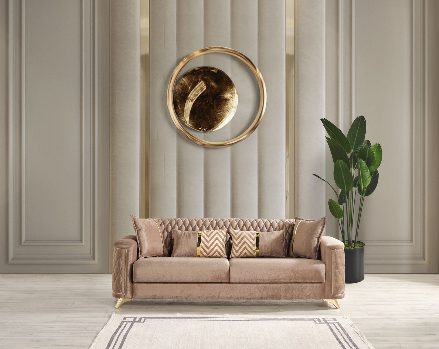 Luna Velvet Living Room Set