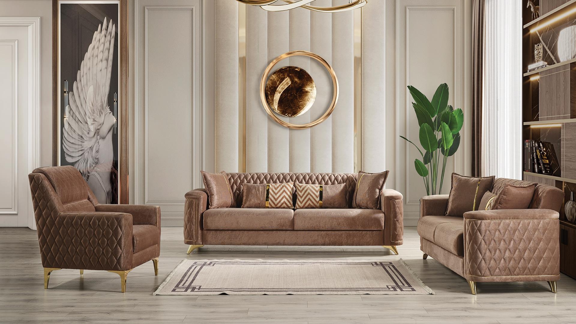 Luna Velvet Living Room Set