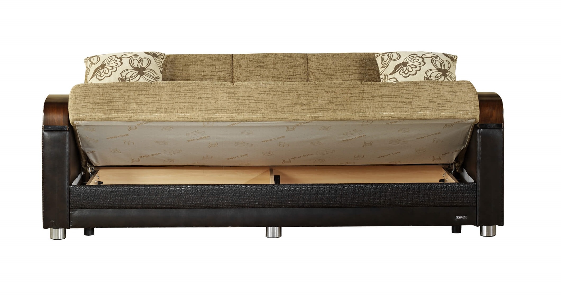 Luna Fabric/PU Storage Sleeper Sofabed