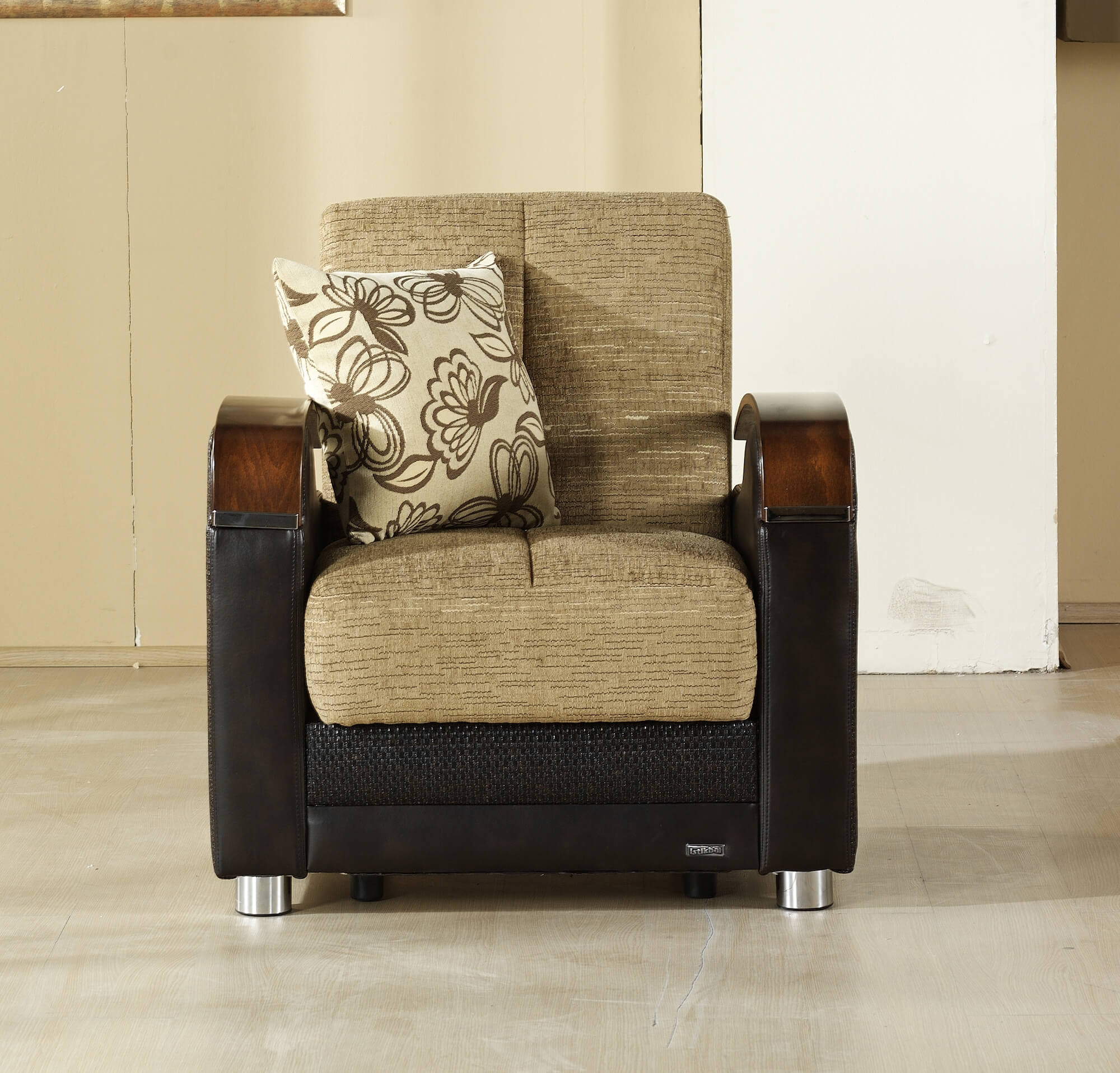 Luna Fabric Storage Sleeper Armchair